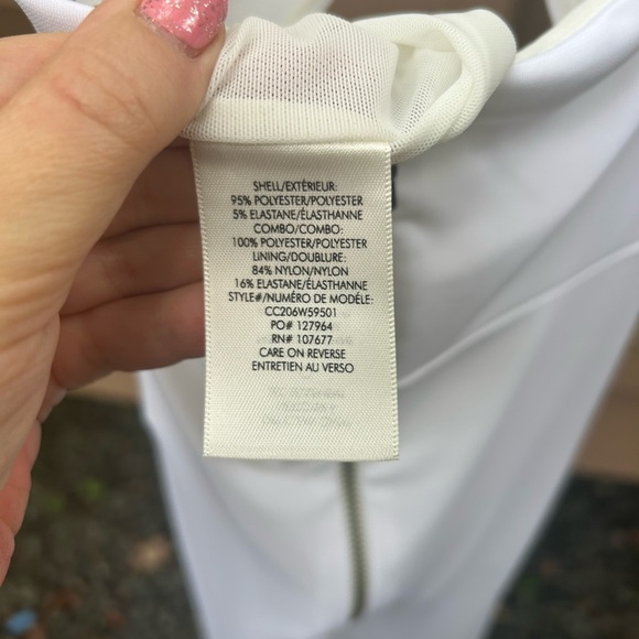 NWT Alice + Olivia White Chain Halter Gown with Slit - Picture 8 of 10